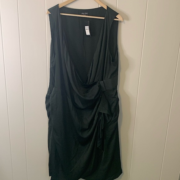NWT City Chic Ruffle Around Dress Military Size 22 - Picture 2 of 8